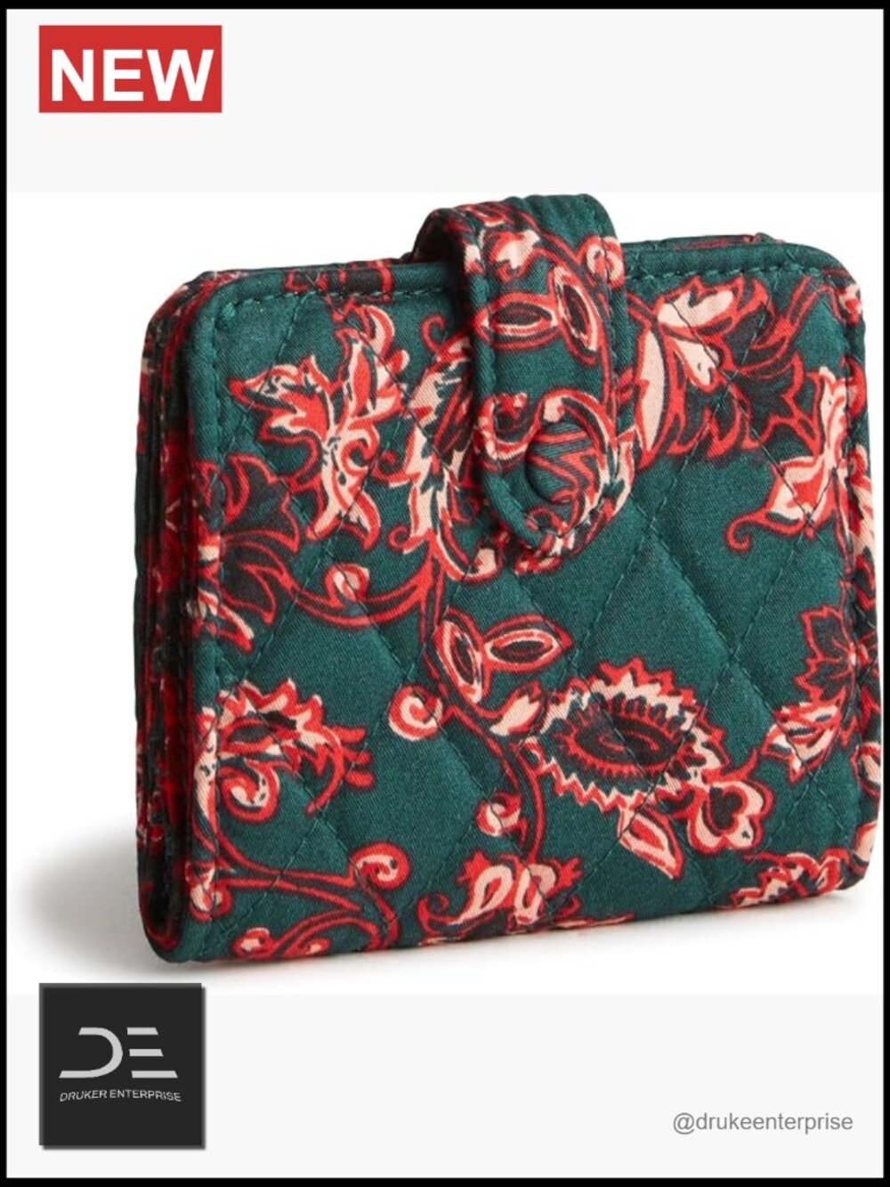 Premium Cotton Small Tab Wallet with Snap Closure